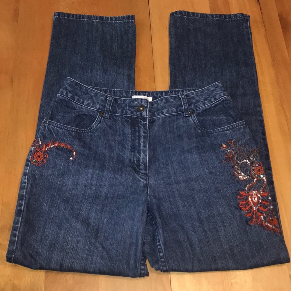 Christopher & Banks Denim Embellished Jeans Size 8